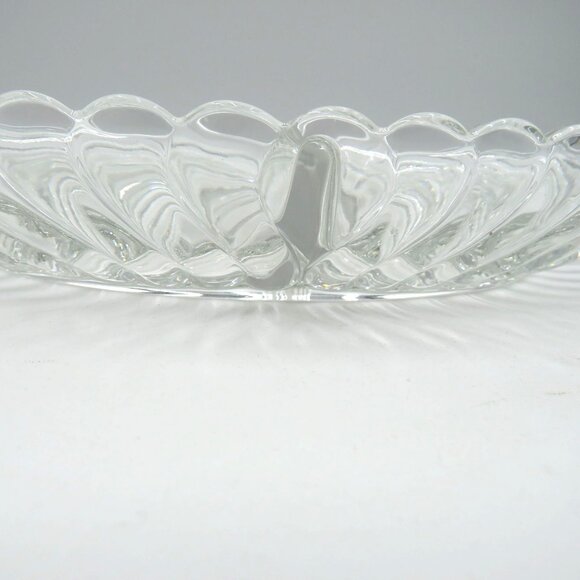 Vintage Fostoria Colonial Swirl Divided Oval Glass Relish Serving Dish Handles - Picture 8 of 8